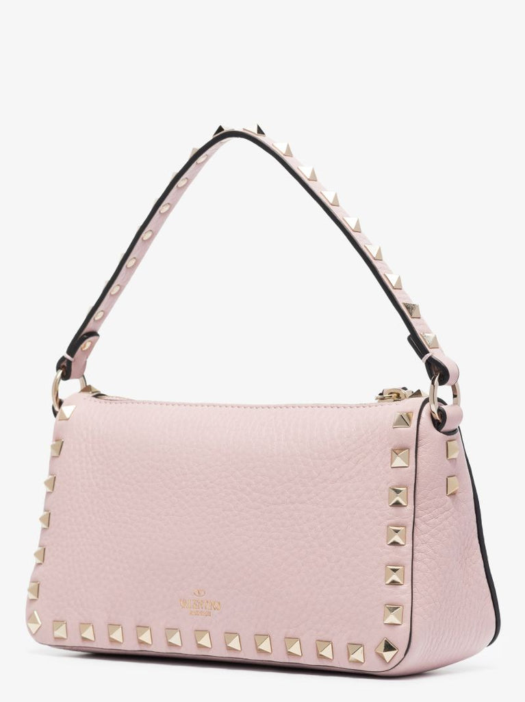 Pink Rockstud Small Leather Shoulder Bag