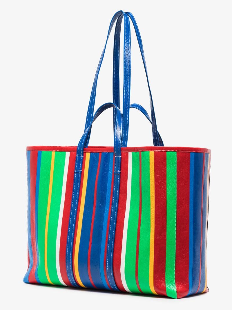 Multicoloured BarbÃ_x0083_Â¨s Striped Leather Tote Bag