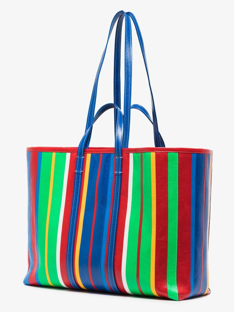 Multicoloured BarbÃ_x0083_Â¨s Striped Leather Tote Bag