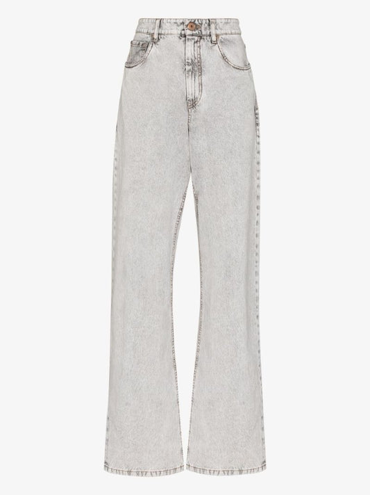 Wide Leg Faded Jeans