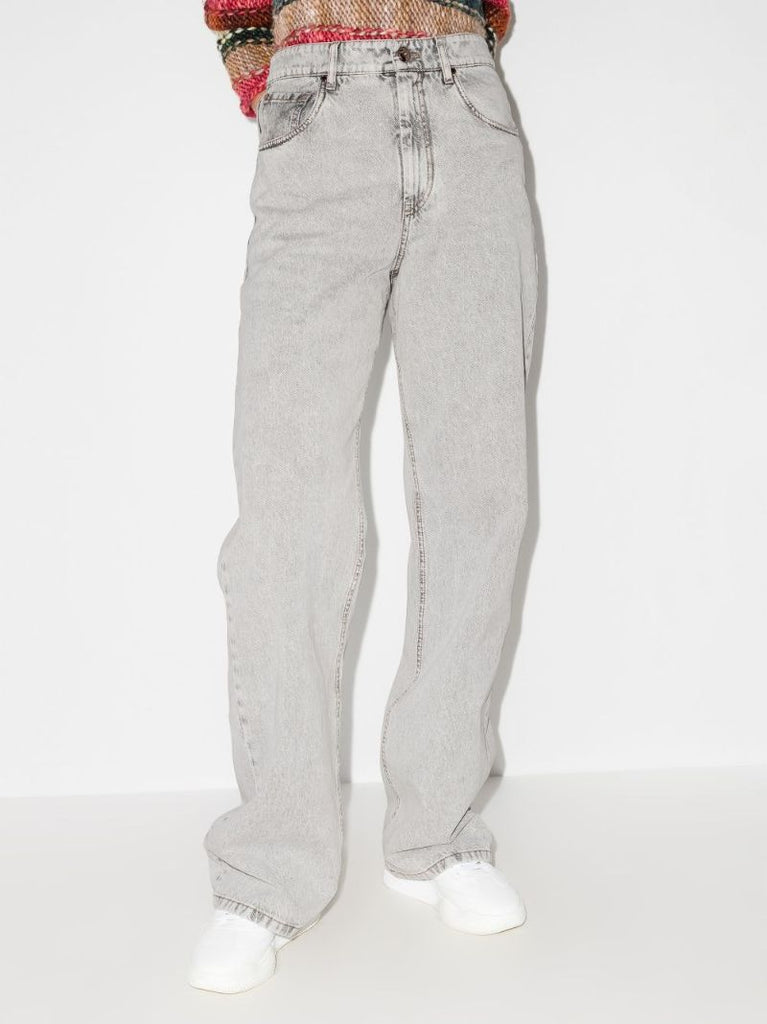 Wide Leg Faded Jeans