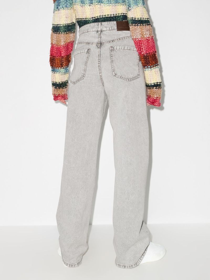 Wide Leg Faded Jeans