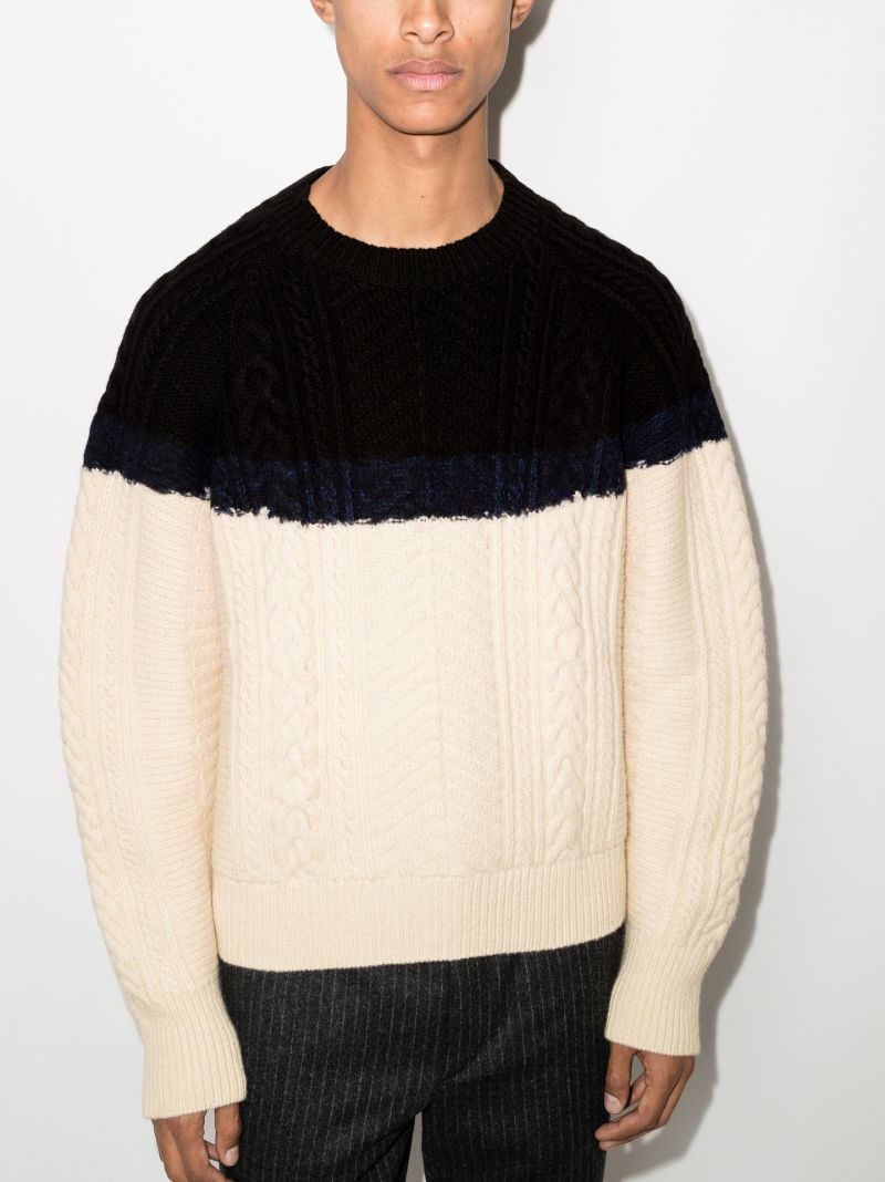 Colour Block Wool Sweater