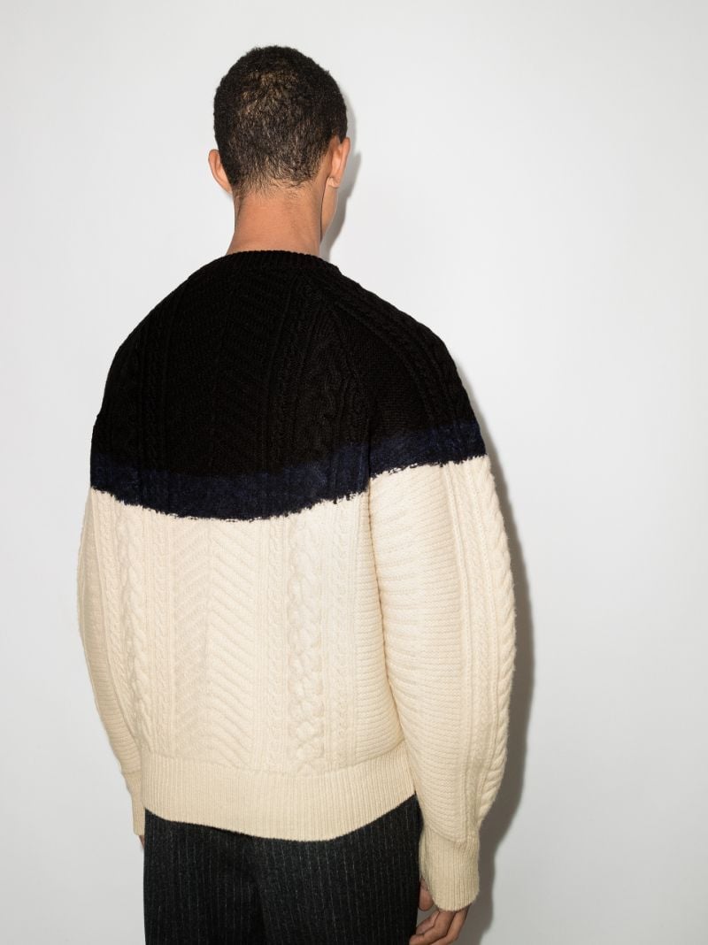Colour Block Wool Sweater