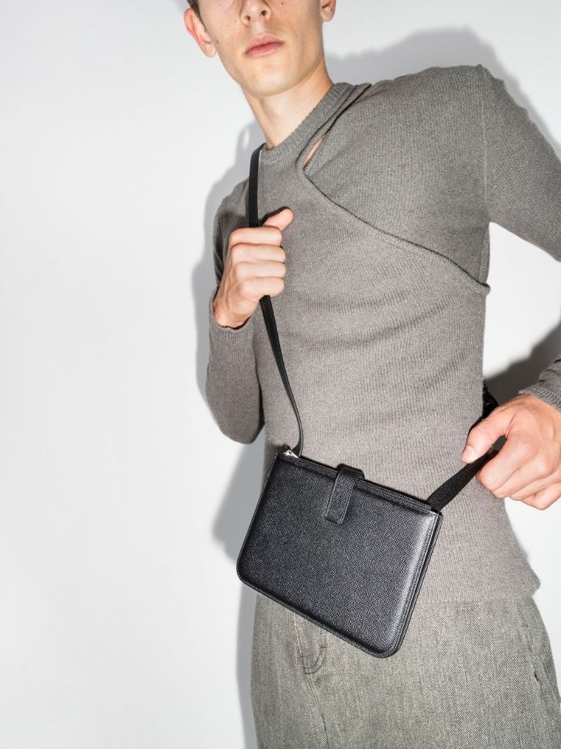 Black Four Stitch Cross Body Bag