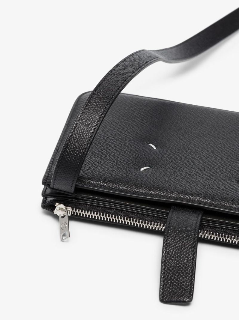 Black Four Stitch Cross Body Bag