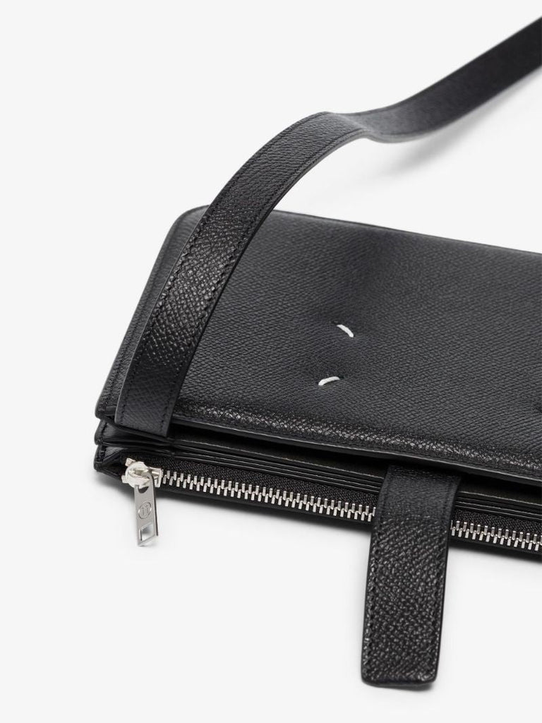 Black Four Stitch Cross Body Bag