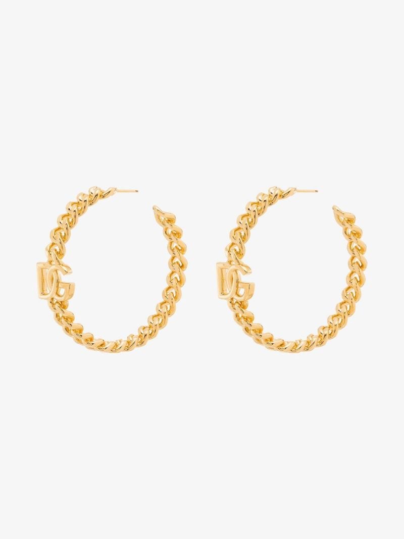 Gold Tone Logo Hoop Earrings