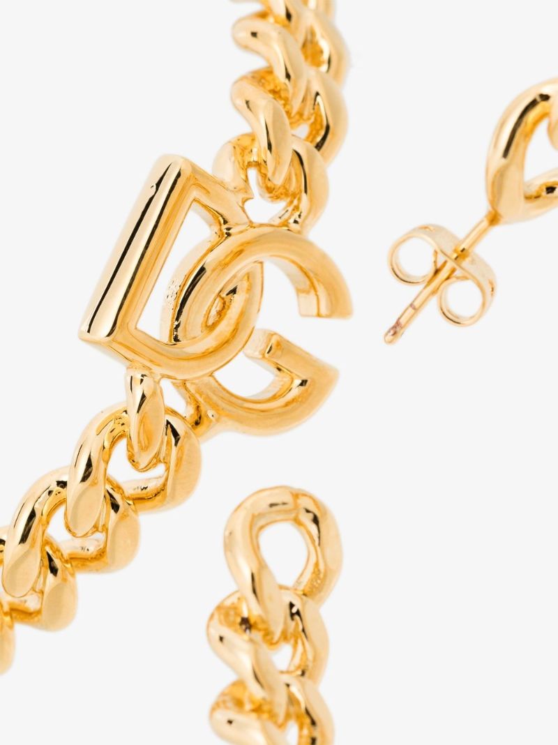 Gold Tone Logo Hoop Earrings