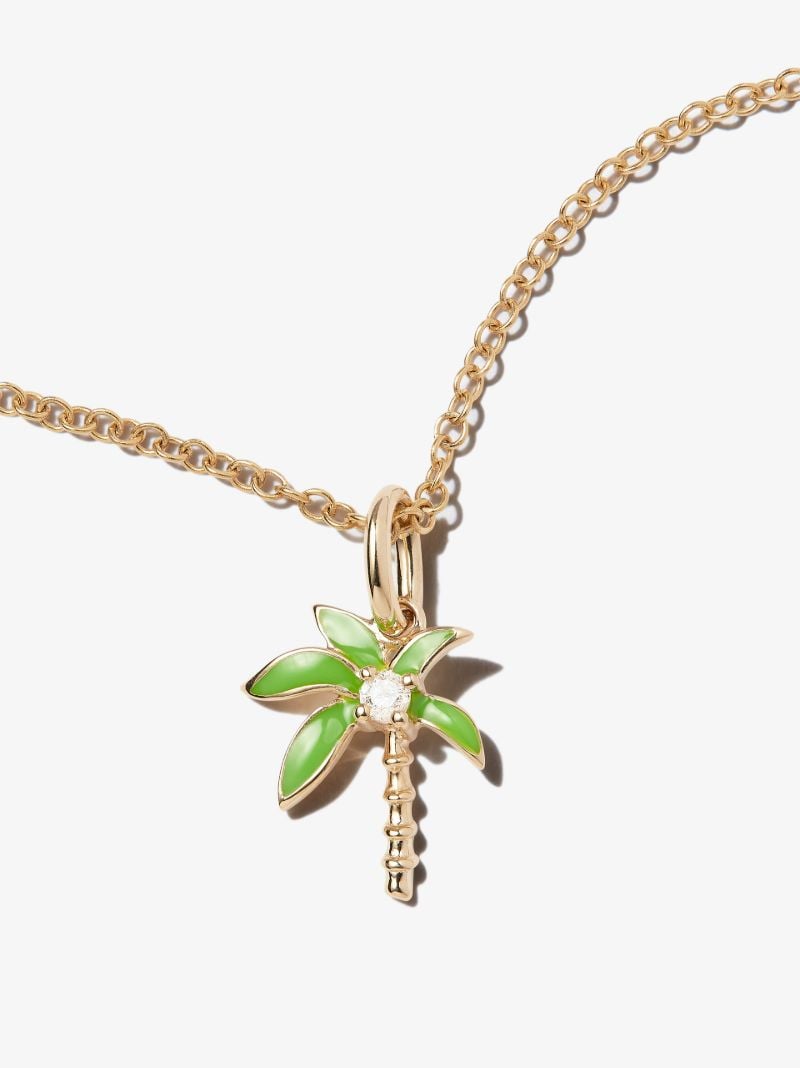 9k Yellow Gold Palm Tree Diamond Anklet