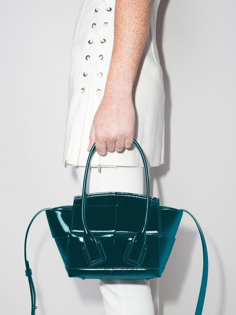 Blue Arco Mini Leather Tote Bag