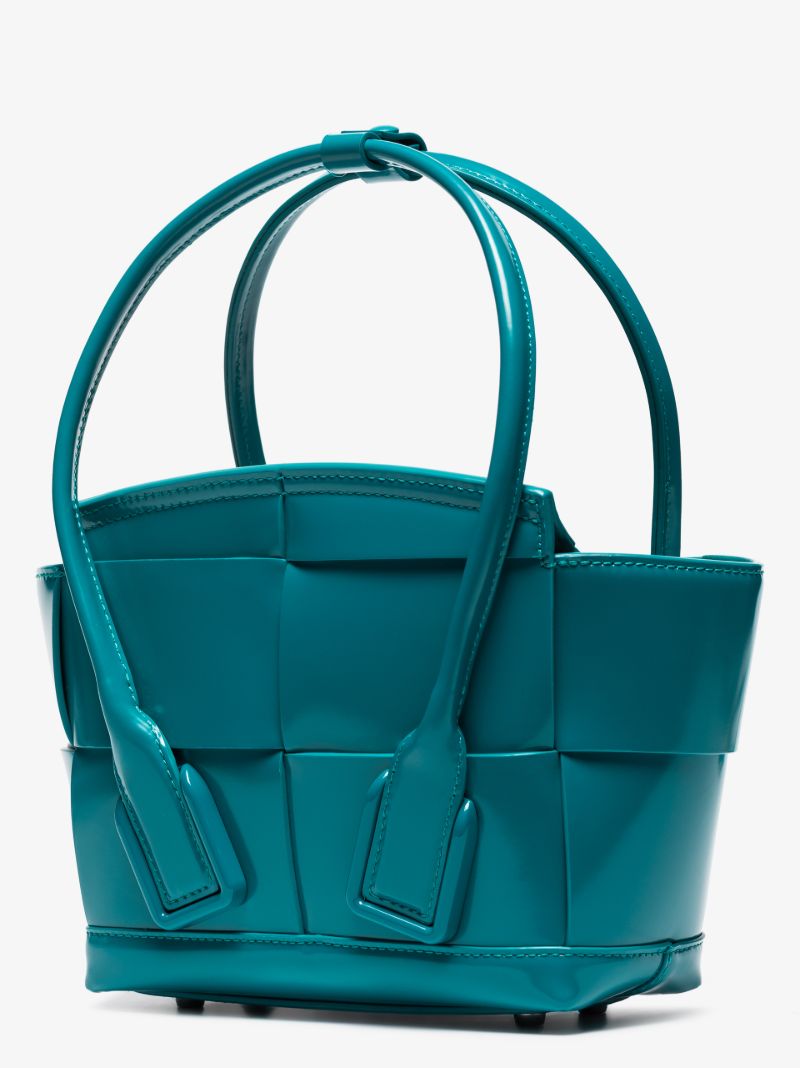 Blue Arco Mini Leather Tote Bag