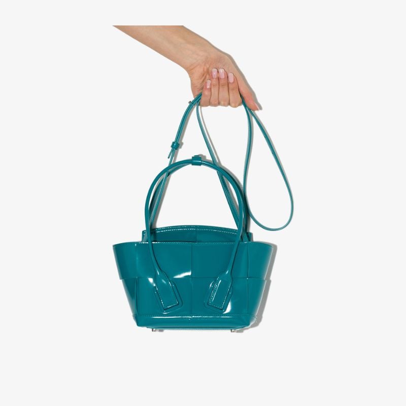 Blue Arco Mini Leather Tote Bag
