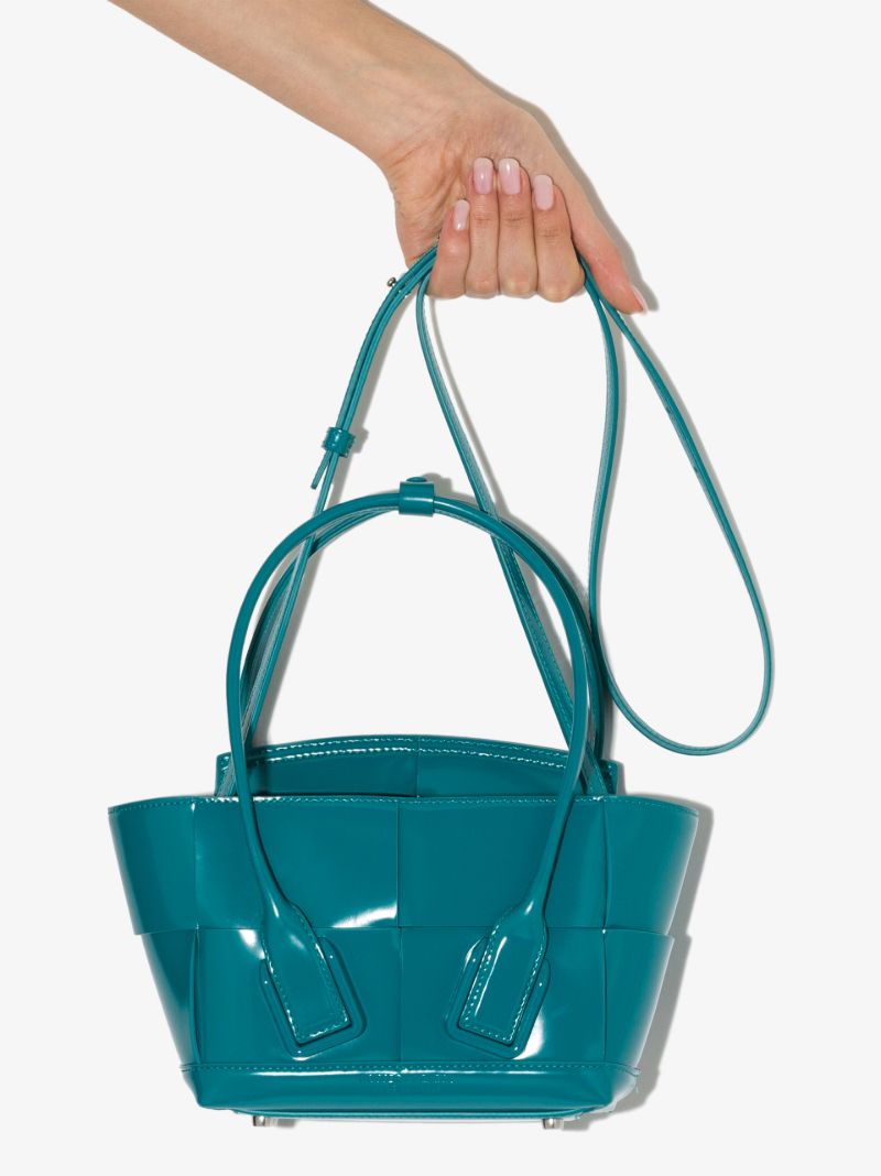 Blue Arco Mini Leather Tote Bag