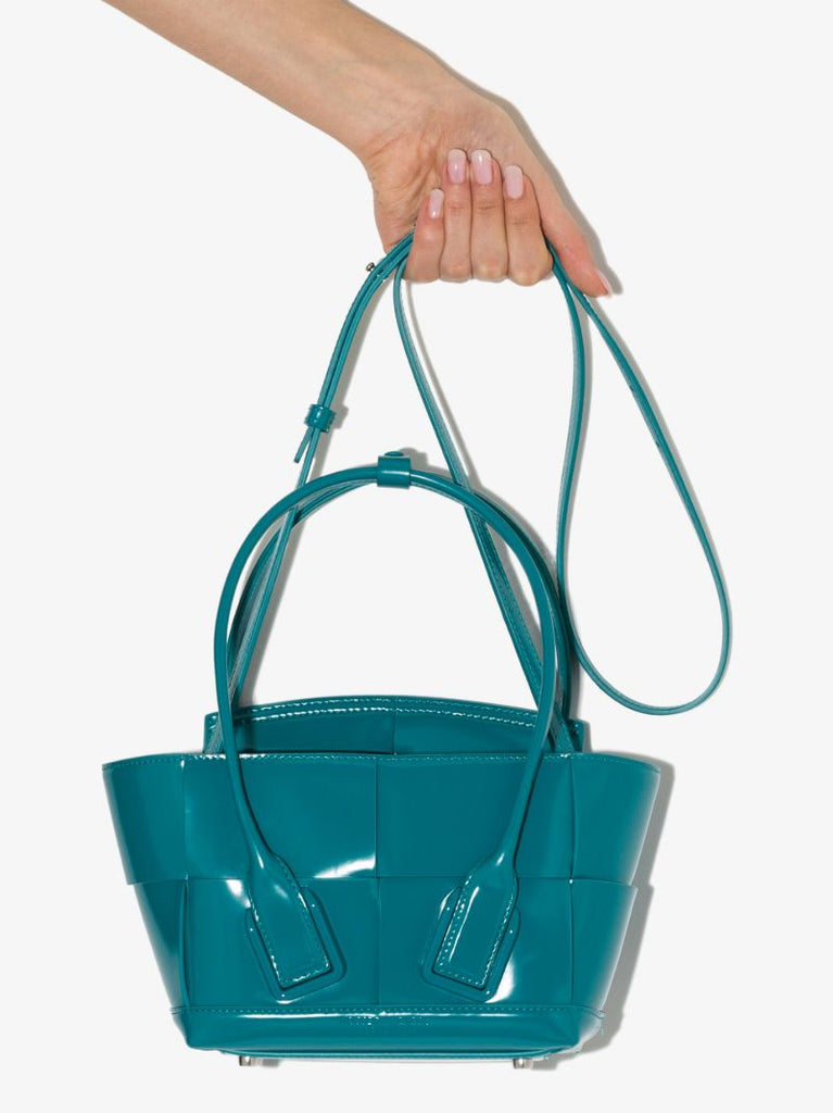 Blue Arco Mini Leather Tote Bag