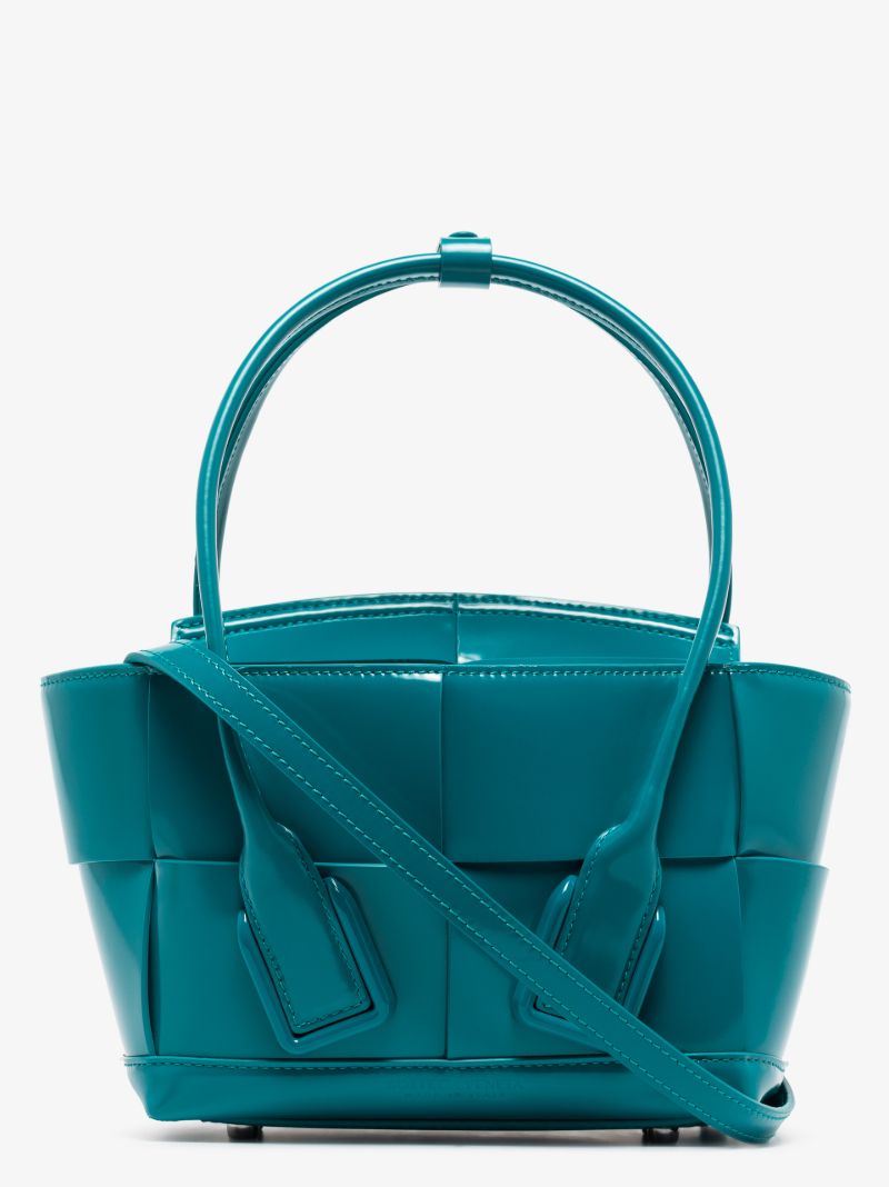 Blue Arco Mini Leather Tote Bag