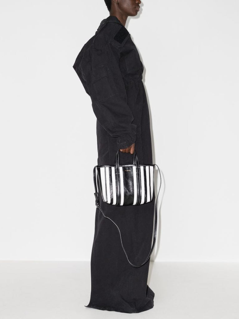 Black Neo Bazar Leather Tote Bag