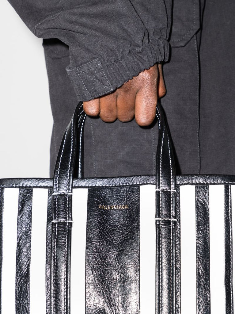 Black Neo Bazar Leather Tote Bag