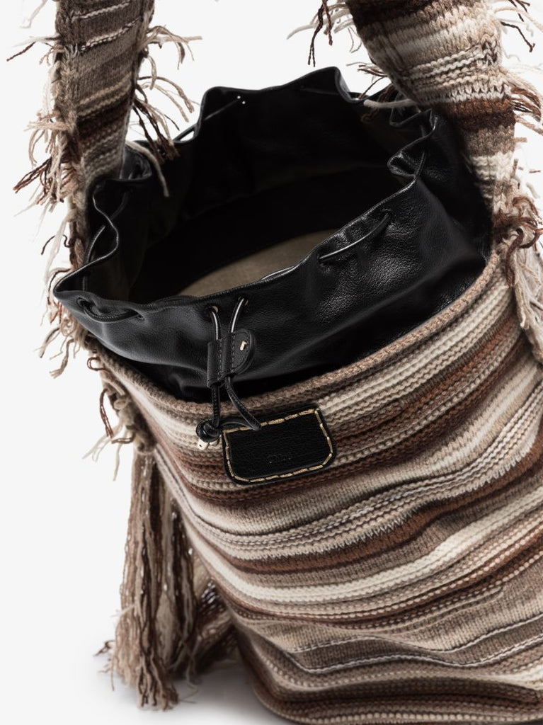 Brown Jorge Knitted Cashmere Bucket Bag