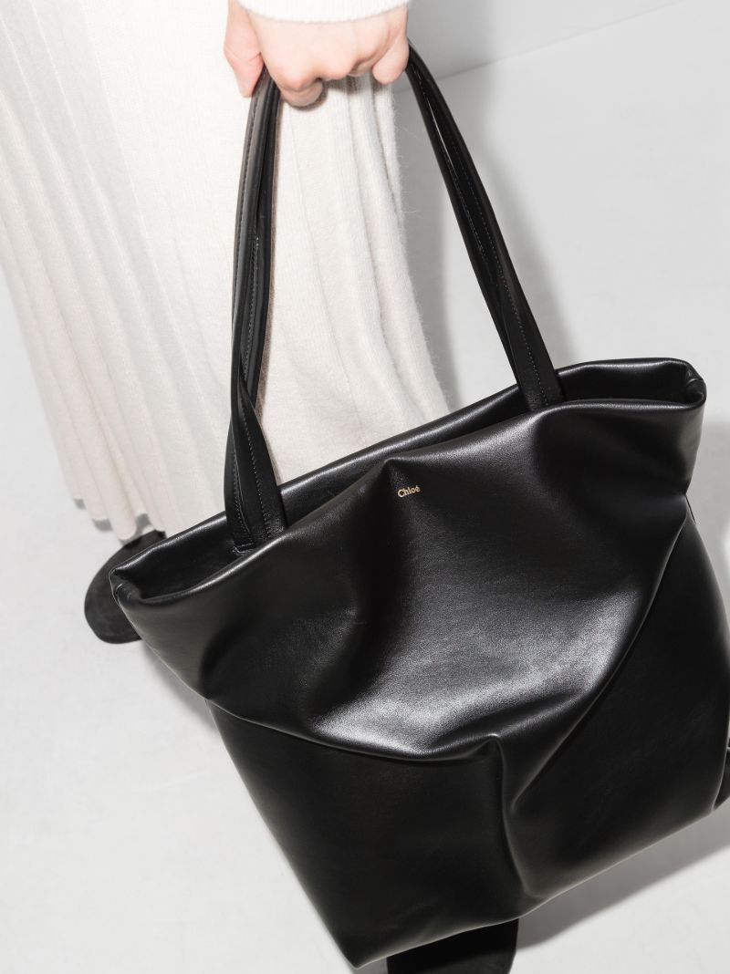 Black Judy Large Leather Tote Bag