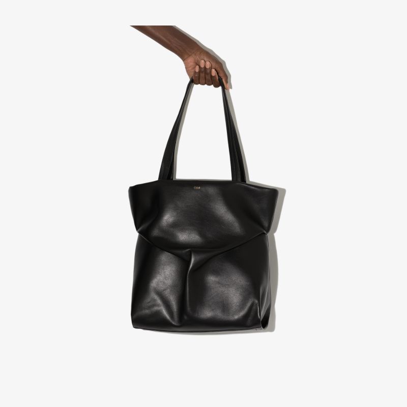 Black Judy Large Leather Tote Bag