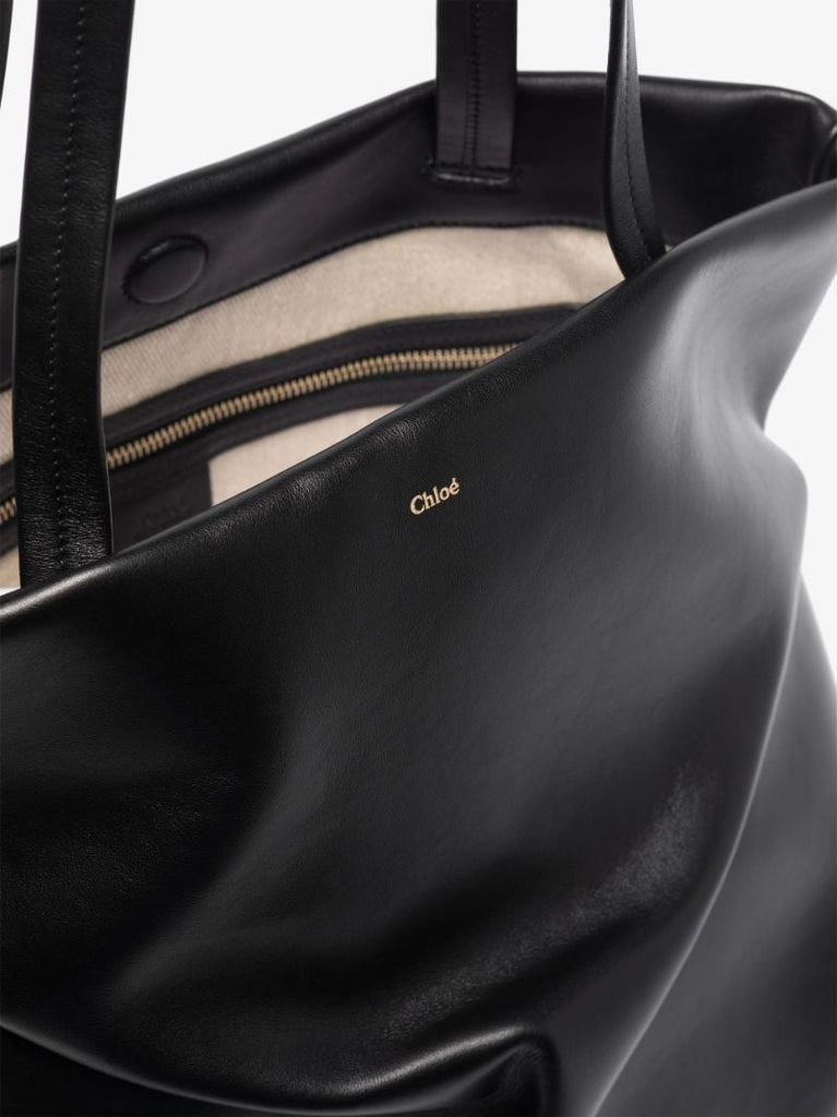 Black Judy Large Leather Tote Bag