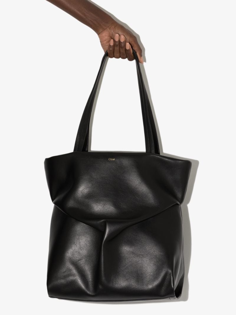 Black Judy Large Leather Tote Bag
