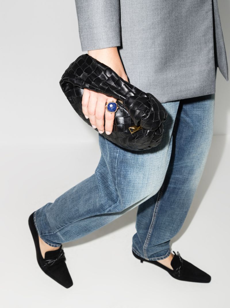 Black the Mini Jodie Leather Clutch Bag