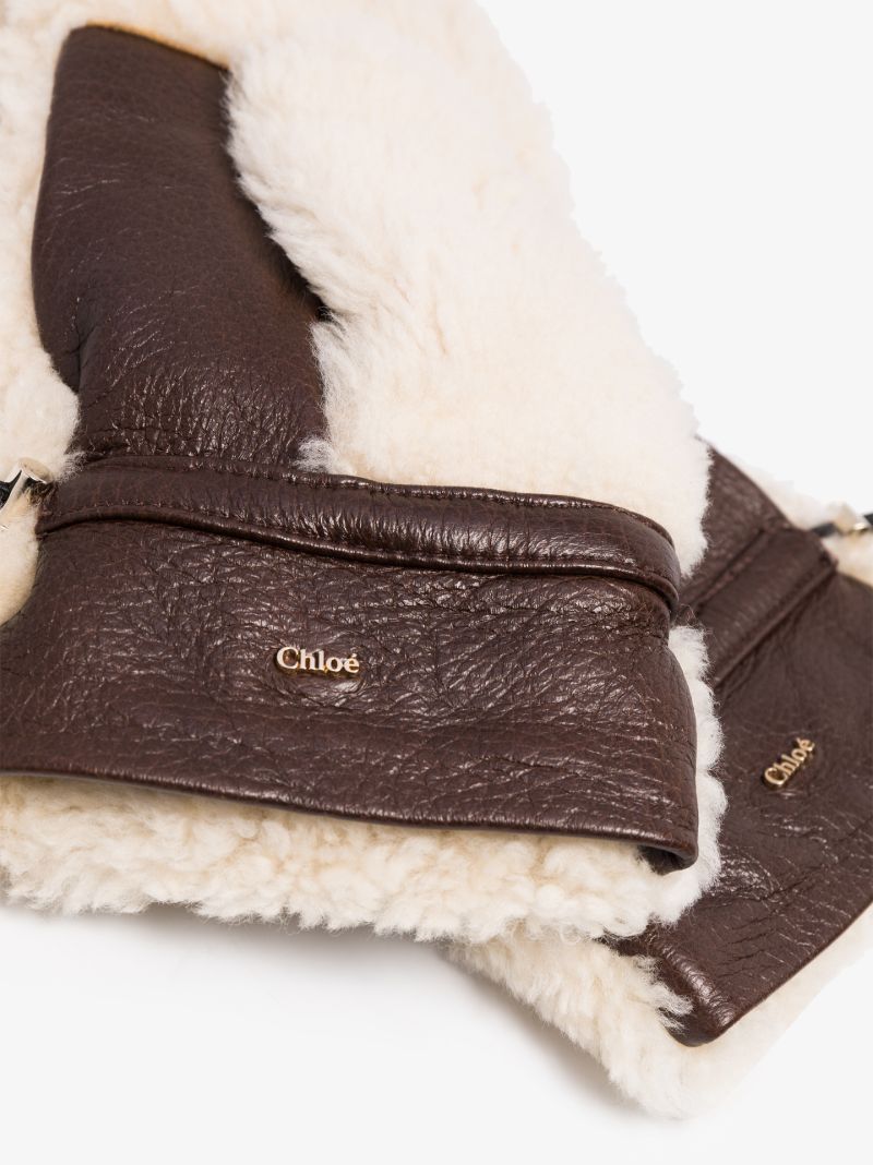 Brown Shearling Mittens
