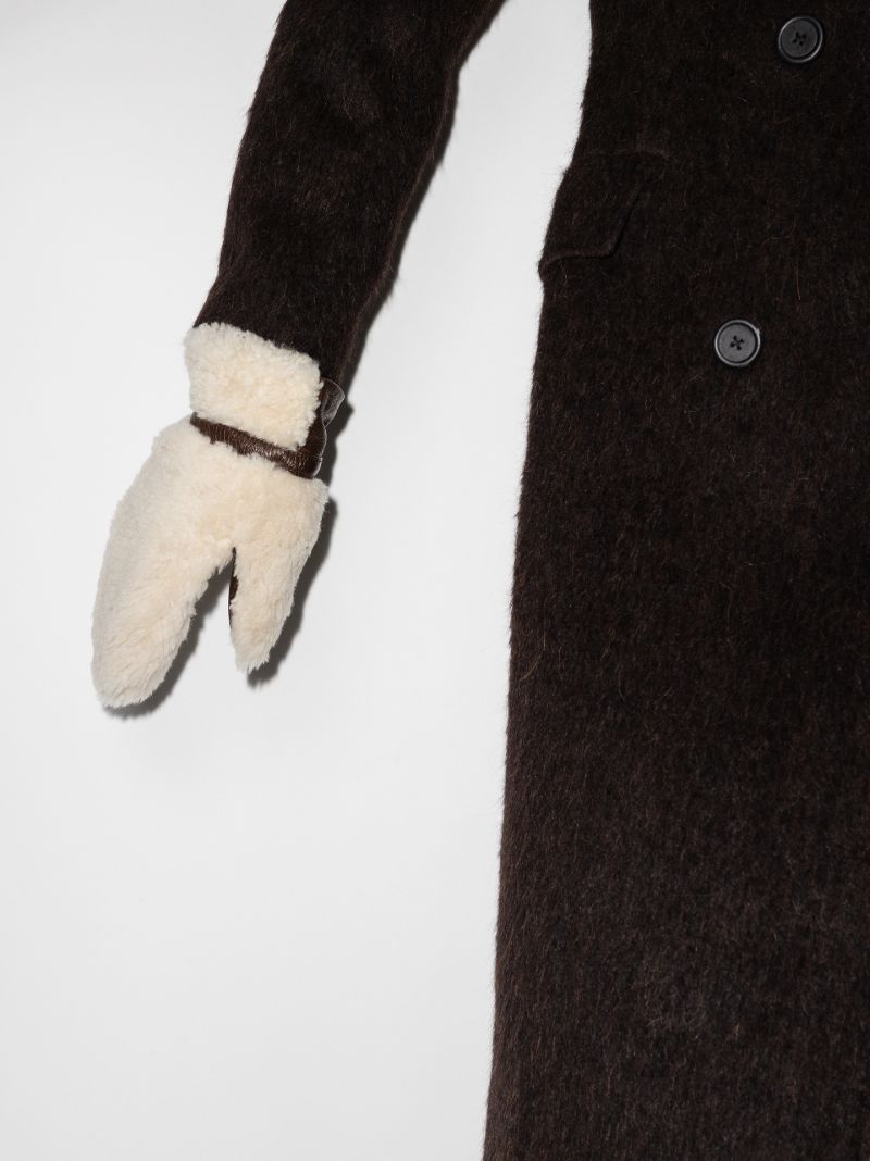 Brown Shearling Mittens