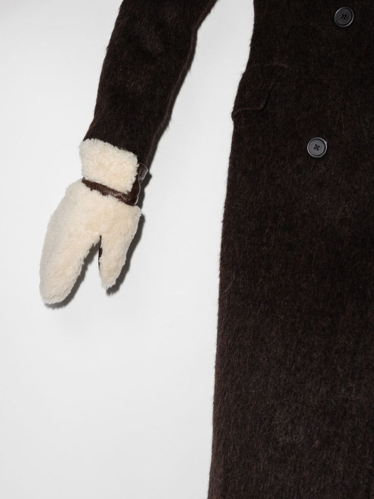 Brown Shearling Mittens