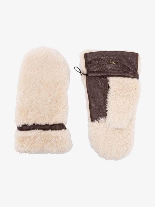 Brown Shearling Mittens