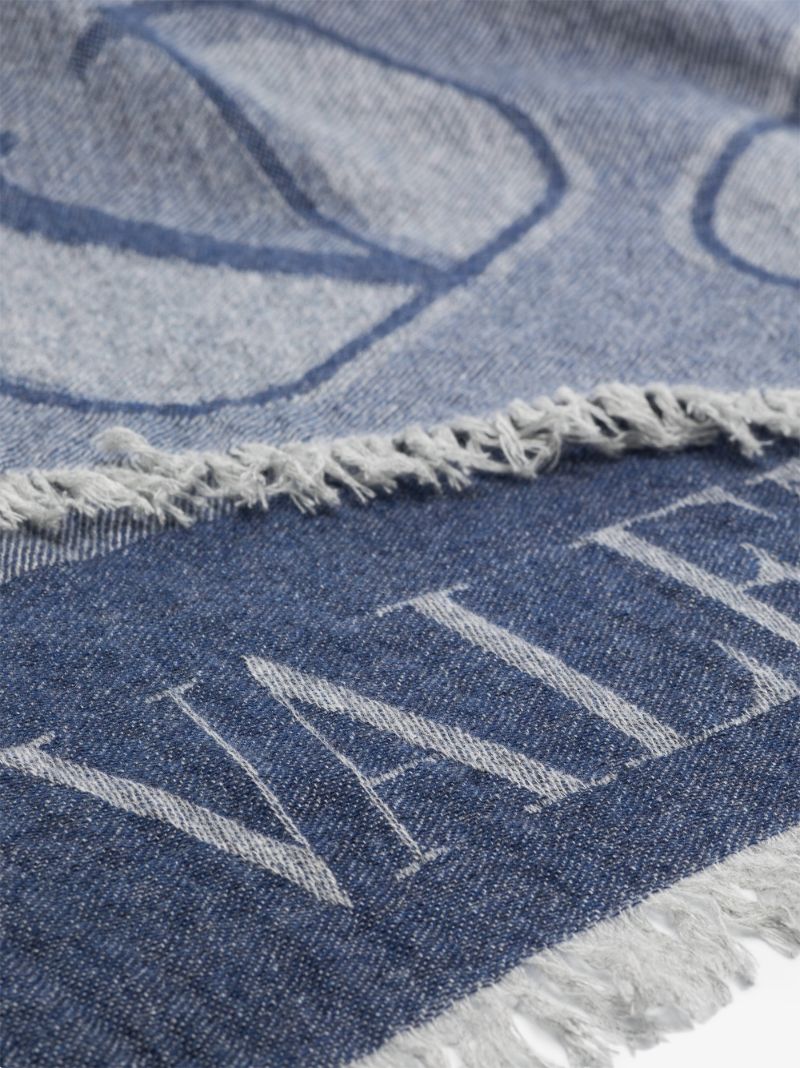 Blue Vlogo Cashmere Scarf