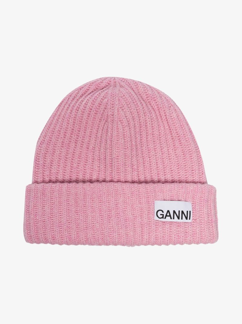 Pink Ribbed Beanie Hat