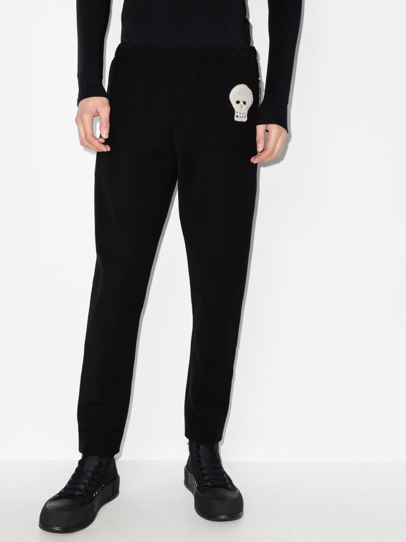 Embroidered Skull Track Pants