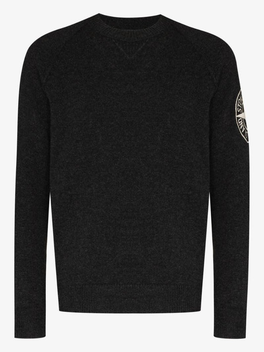 Embroidered Logo Wool Sweater