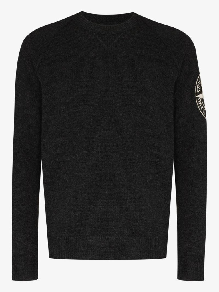 Embroidered Logo Wool Sweater