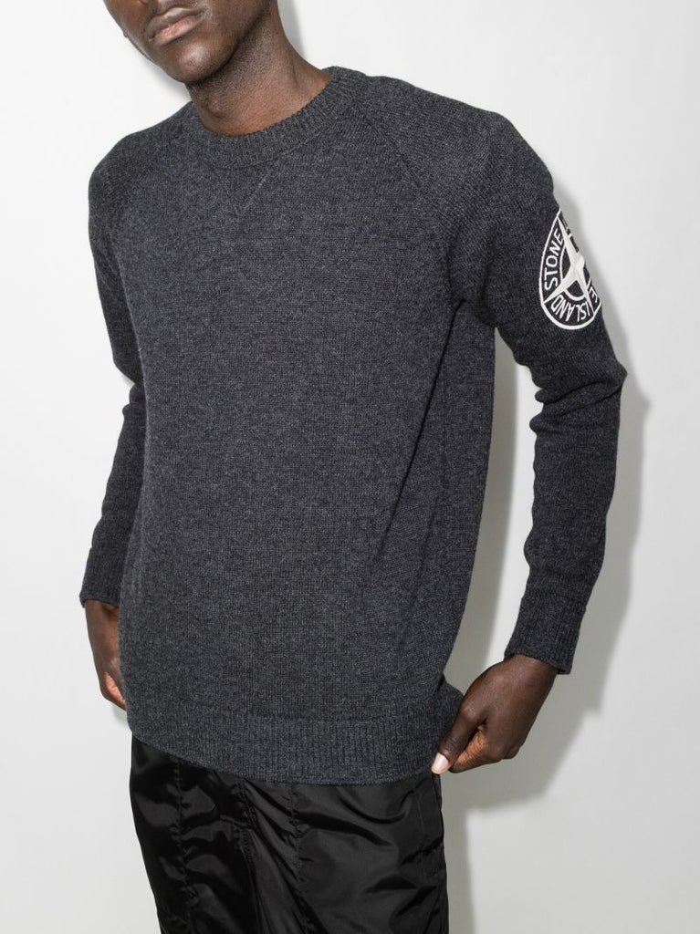 Embroidered Logo Wool Sweater