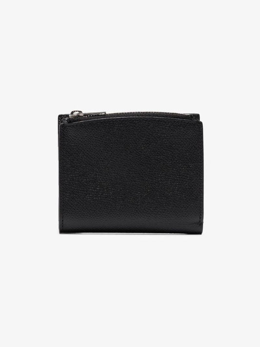 Black Four-stitch Leather Wallet