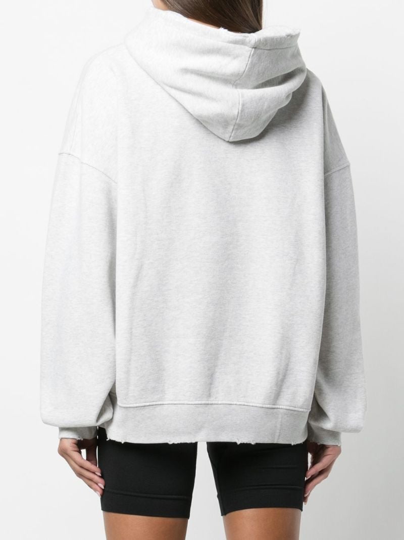 Grey Harvey Logo Print Hoodie