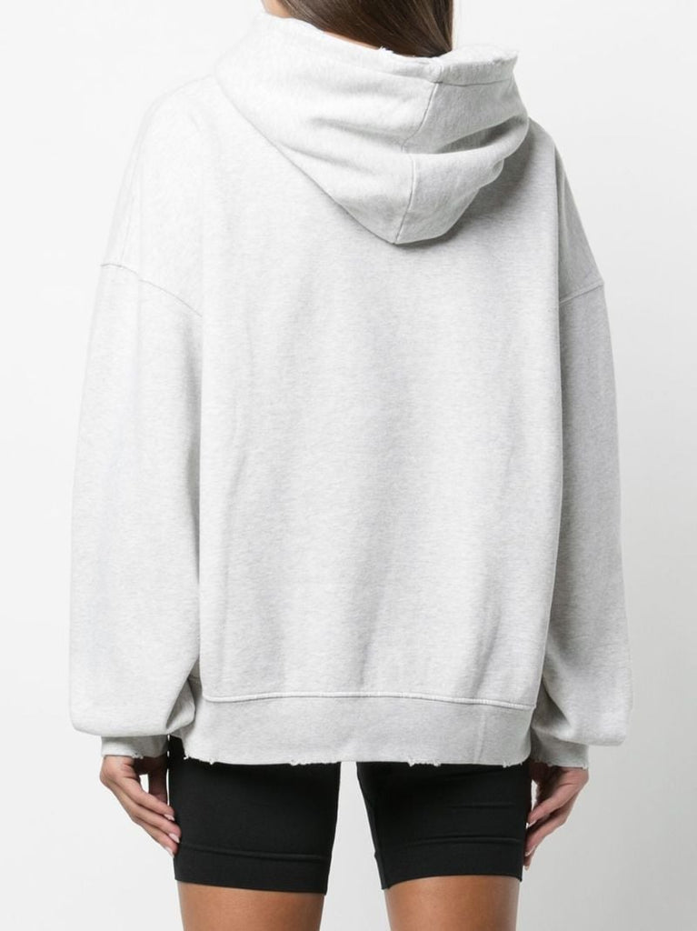 Grey Harvey Logo Print Hoodie