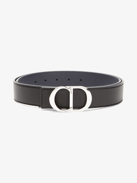 Black Icon Logo Leather Belt