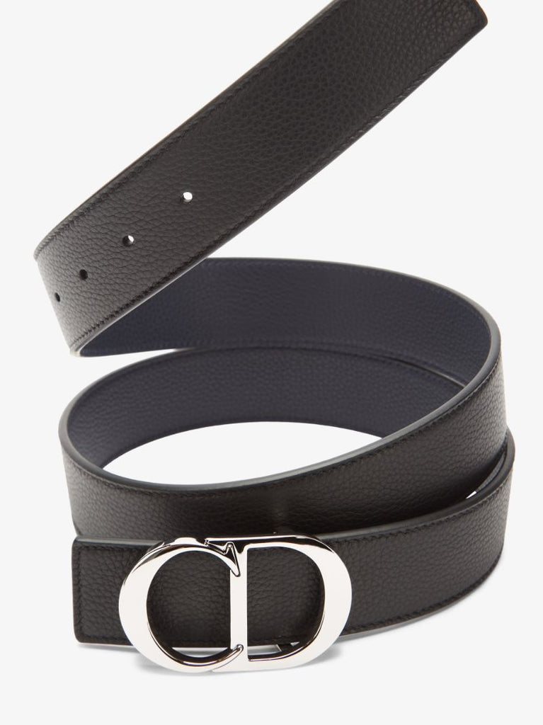 Black Icon Logo Leather Belt