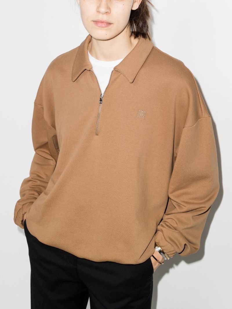 Zip-up Cotton Sweatshirt