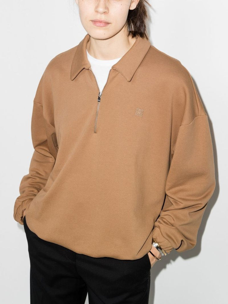 Zip-up Cotton Sweatshirt
