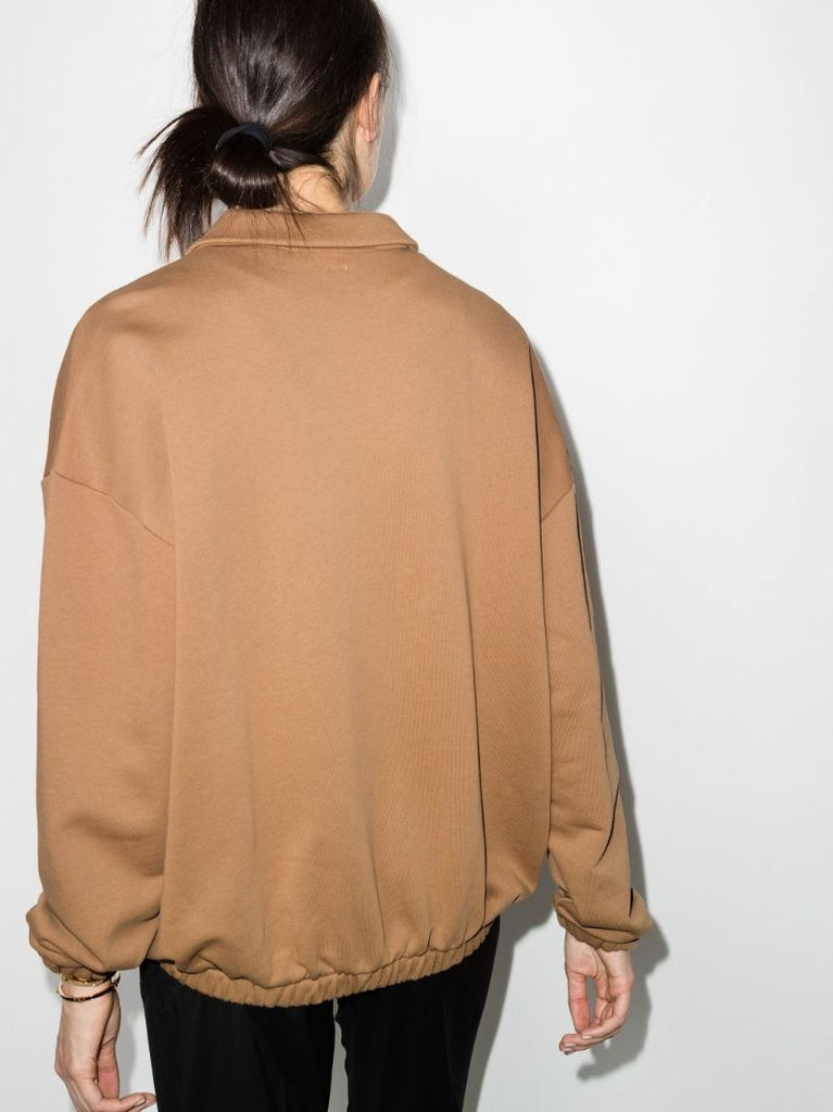 Zip-up Cotton Sweatshirt