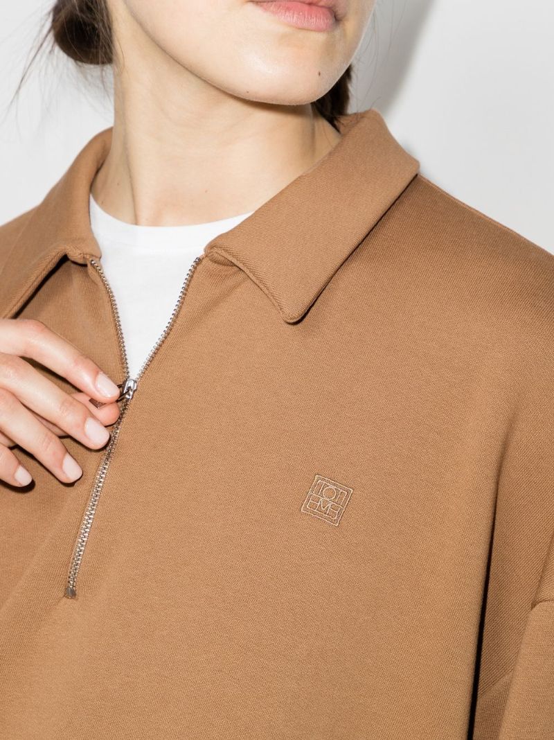 Zip-up Cotton Sweatshirt