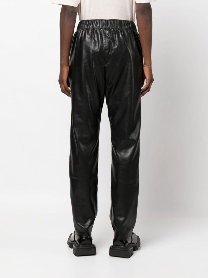 Black Colton Vegan Leather Track Pants