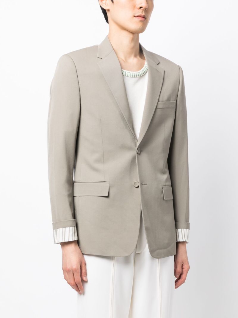 Neutral Single-breasted Wool Blazer