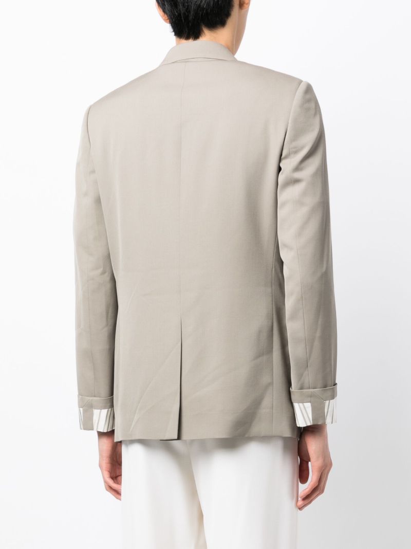 Neutral Single-breasted Wool Blazer